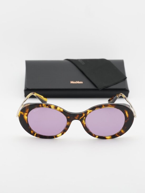 Max Mara MALIBU10 MM0080 53Y Oval Sunglasses - Blonde Havana/Violet main image 4